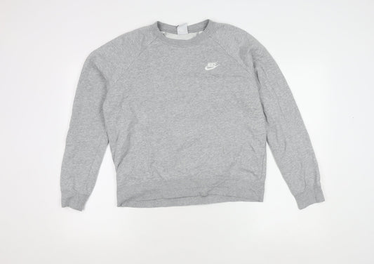 Nike Grey Unisex Adults Pullover Sweatshirt M