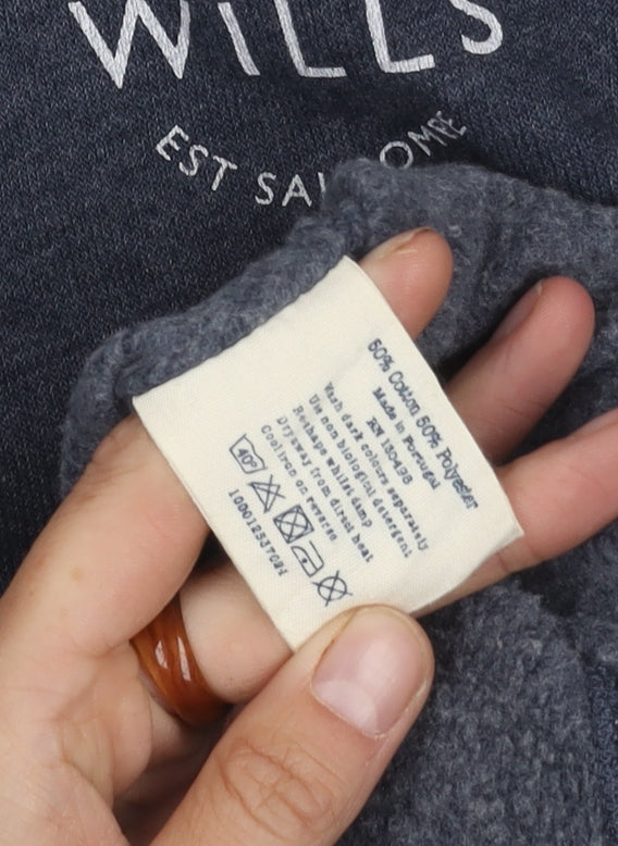 Jack Wills Blue Men's Sweatshirt S - Pullover, Logo, Crew Neck