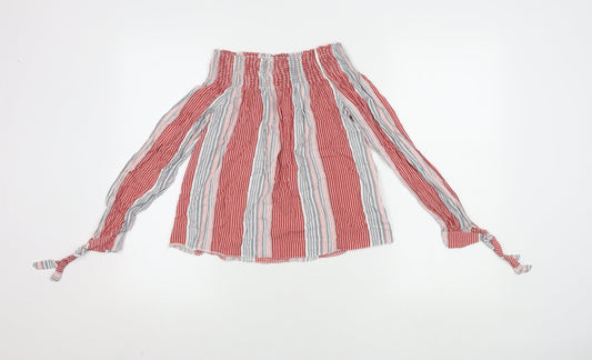 Nobody's Child Women's Striped Off Shoulder Top