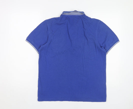 Fred Perry Men's Blue Polo Shirt M Casual Logo