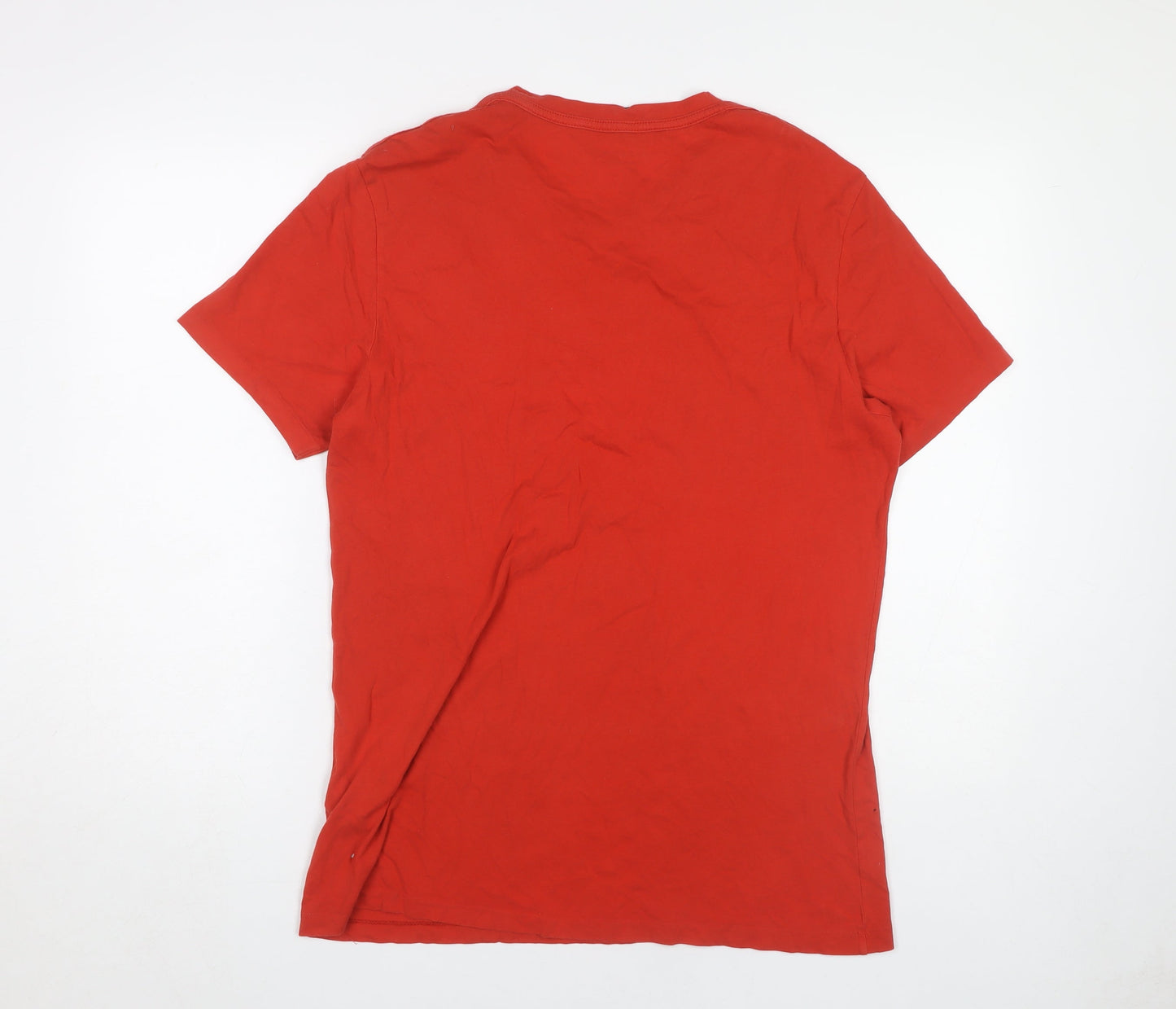 AllSaints Men’s Red Cotton Crew Neck T-Shirt Size L