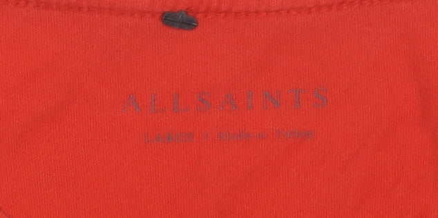 AllSaints Men’s Red Cotton Crew Neck T-Shirt Size L