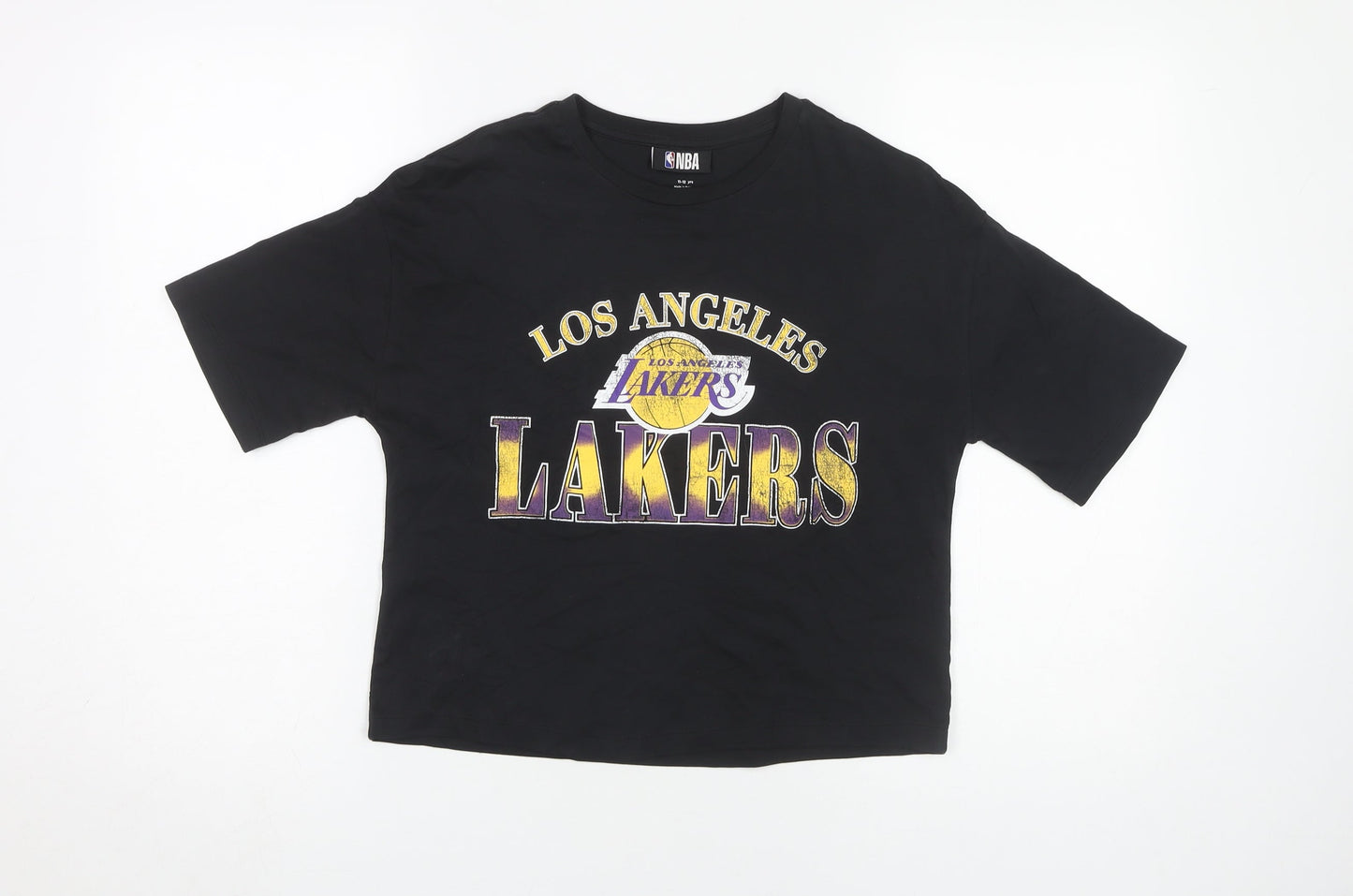 NBA Girls Black Basketball T-Shirt 11-12 Years Cropped Logo