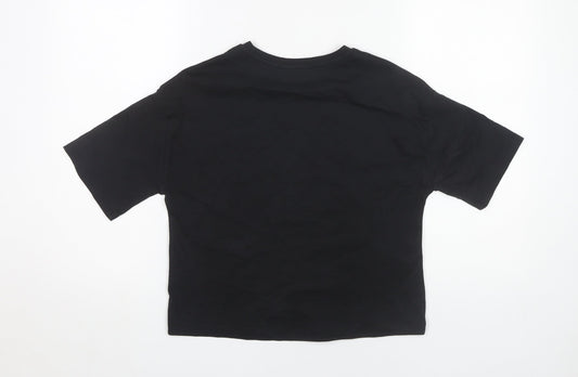 NBA Girls Black Basketball T-Shirt 11-12 Years Cropped Logo