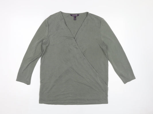 Long Tall Sally Women's Green Wrap Top - Size S