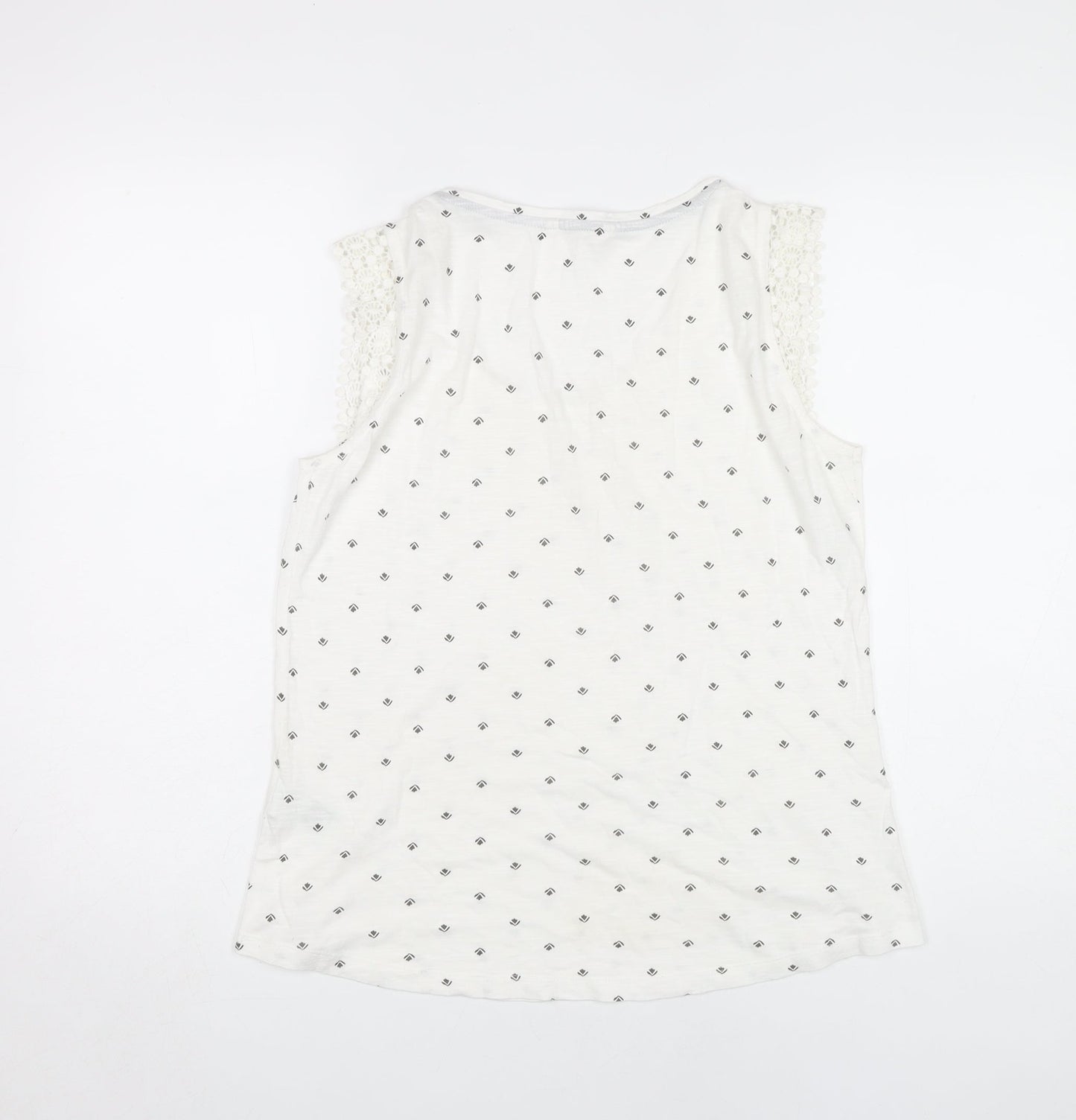 White Stuff Women's White Crochet Tank Top Size 12