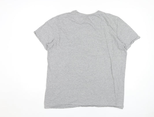Jack & Jones Men's Grey XL T-Shirt, Short Sleeve, Logo Accent