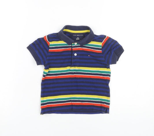 Tommy Hilfiger Boys Multicoloured Striped Polo Shirt 4 Years