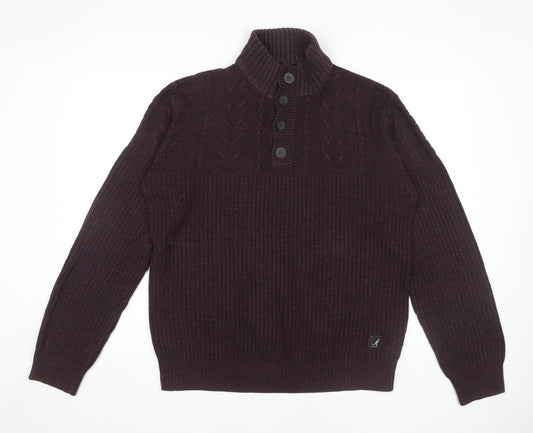 Kangol Purple Men's XL Henley Jumper
