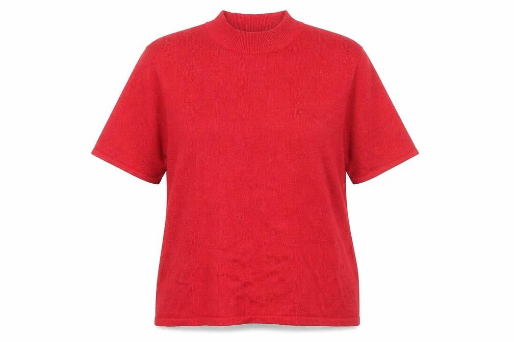 Womens UK Size L Jacques Vert Red Viscose Blend T-Shirt