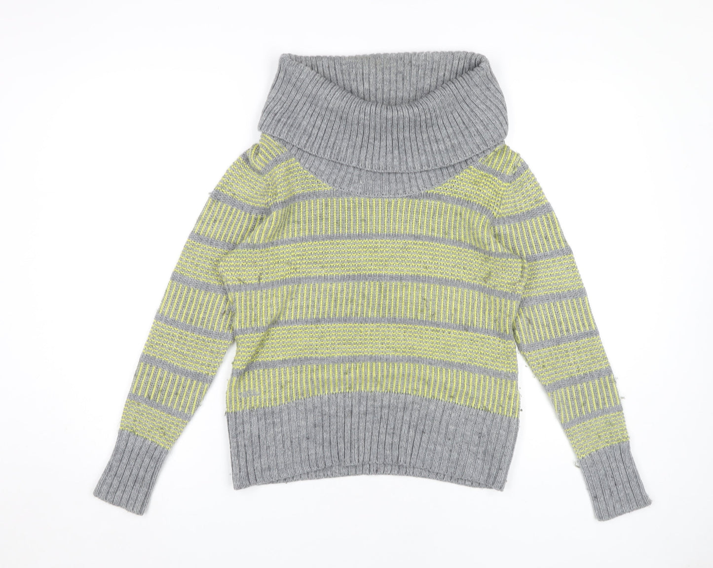 Fat Face Women's Grey Green Cowl Neck Pullover Jumper 12