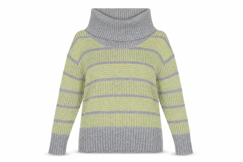 FatFace Women's Grey Green Cowl Neck Pullover Jumper 12