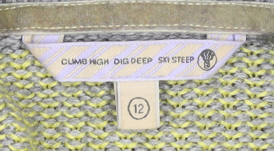 Fat Face Women's Grey Green Cowl Neck Pullover Jumper 12