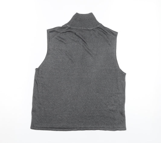 Laura Ashley Grey Mock Neck Sleeveless Women's Tank Top L