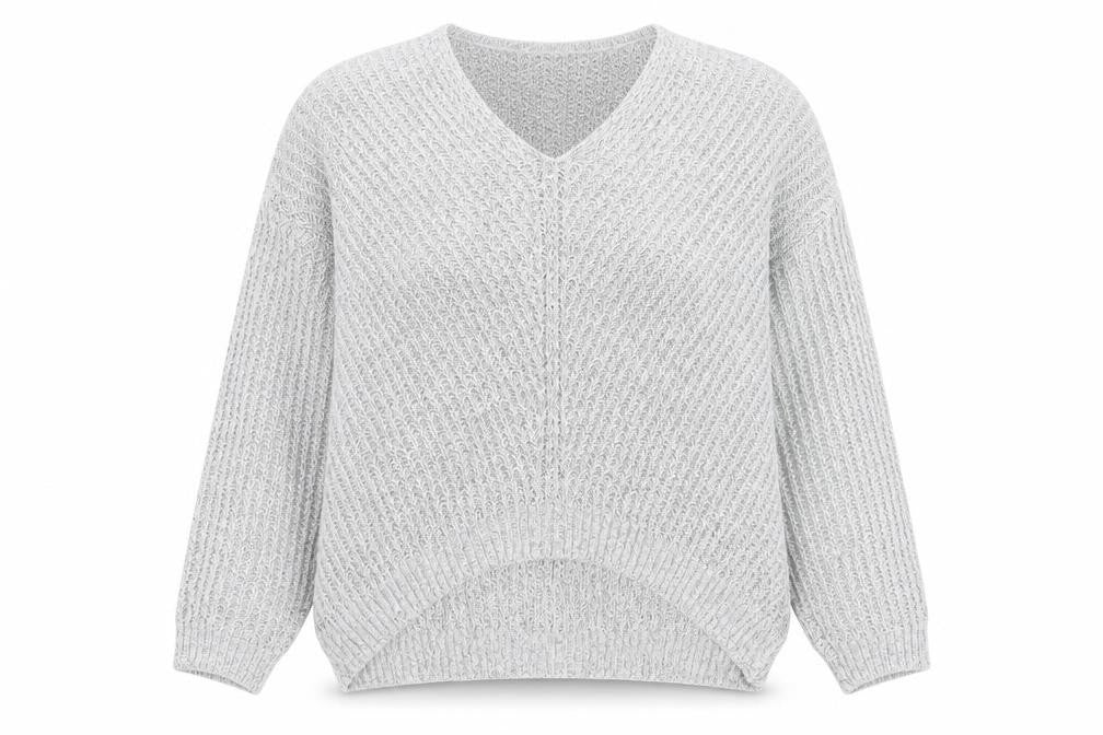 Jacqueline de Yong Women's Grey XL Chunky Pullover Jumper