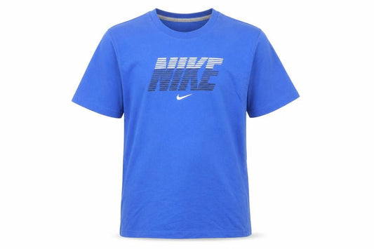 Nike Boys Blue XL Graphic Logo T-Shirt, Casual Short Sleeve