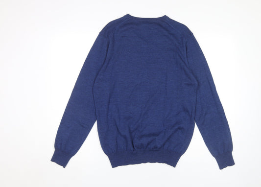 Jasper Conran Men's Blue V-Neck Pullover Jumper S
