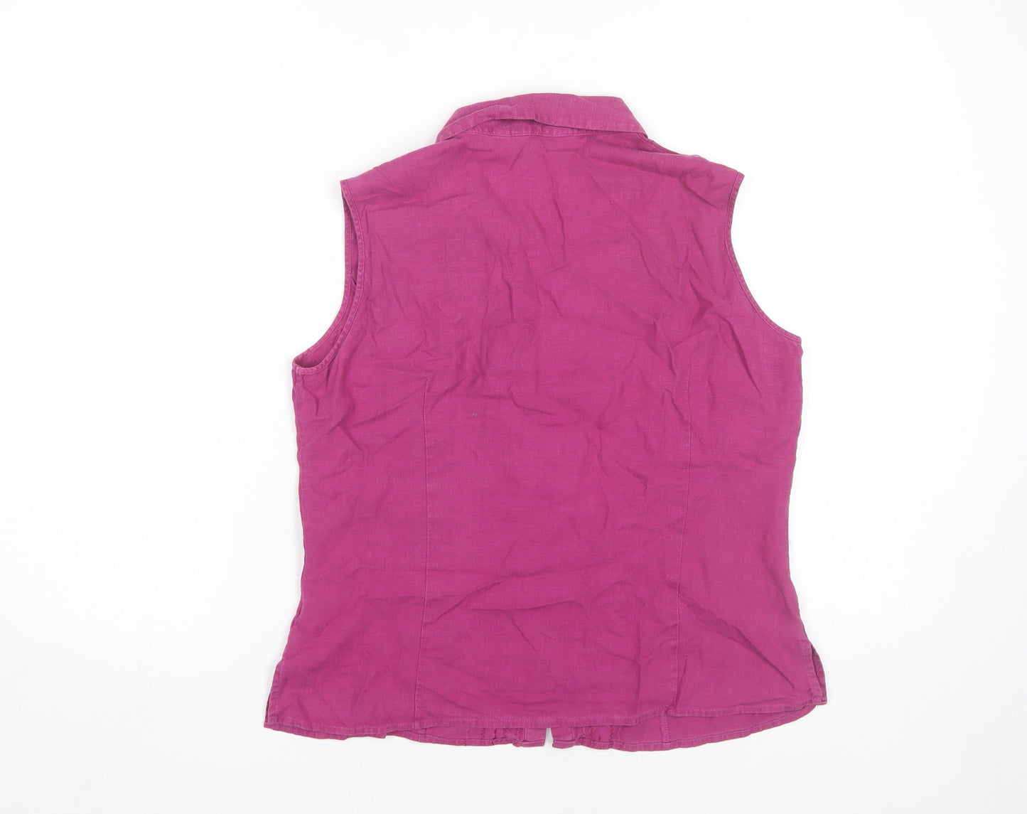 Marks & Spencer Women's Purple Button-Up Top - Size 14