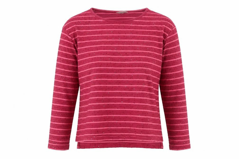 Front view of Next Red Sequin Striped Jersey Top -, size 10