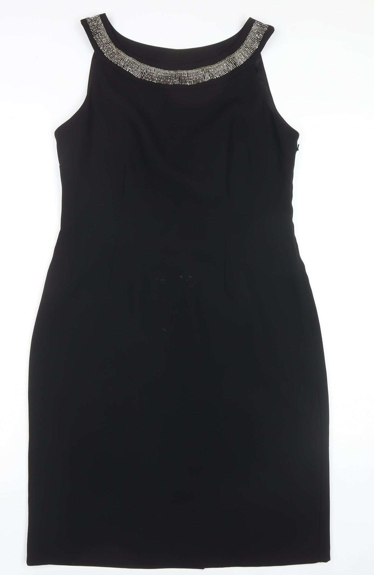 Michaela Louisa Black Sheath Dress, Size 12, Formal, Beaded