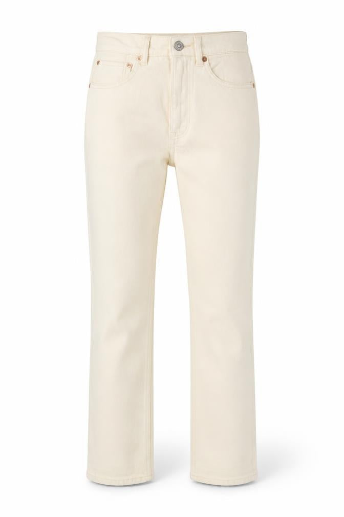 Stradivarius Women's Ivory Straight Slim Jeans Size 8