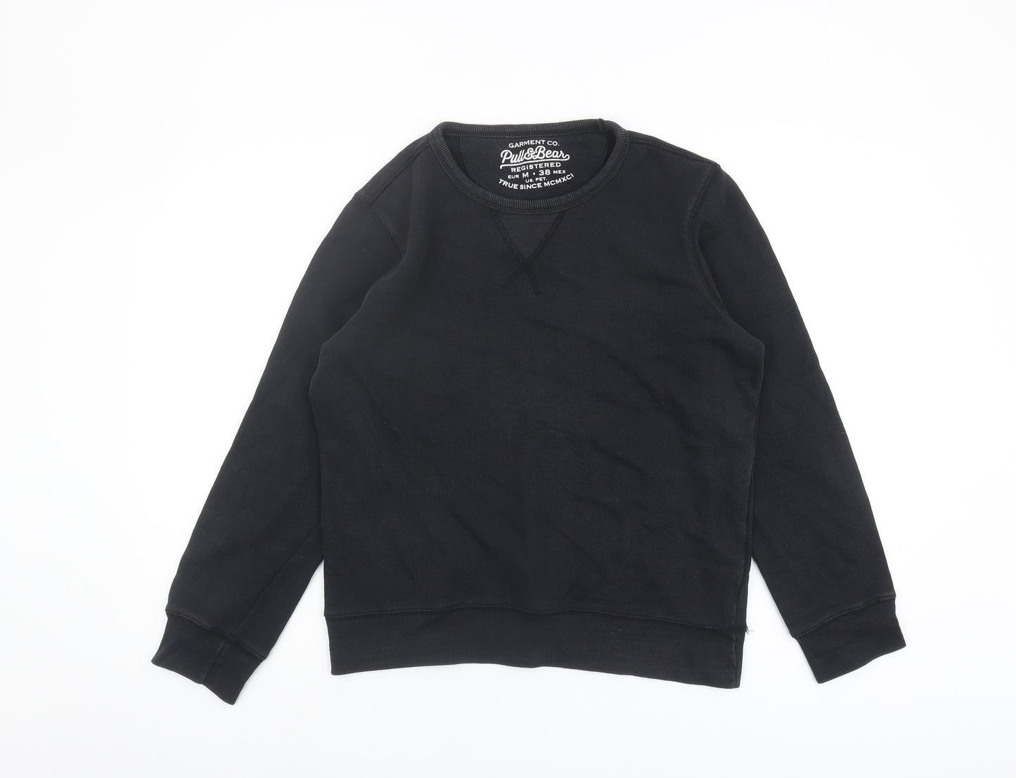 Pull & Bear Black Unisex Sweatshirt M Size Long Sleeve