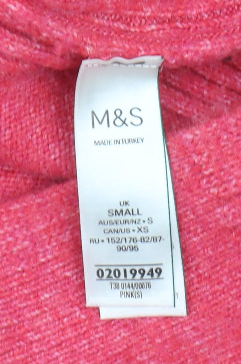 Marks and Spencer Women's Pink High Neck Pullover Jumper S