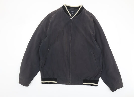 Guise Men's Black XL Bomber Jacket Zip Stand-Up Collar