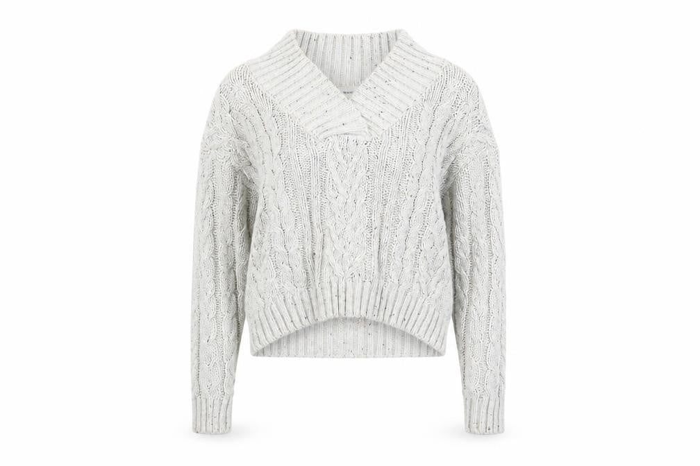 OBJECT Women's Ivory Cable-Knit Jumper M
