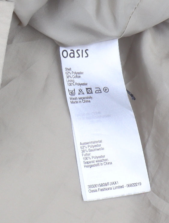 Oasis Women's Beige Parka Jacket - Size S