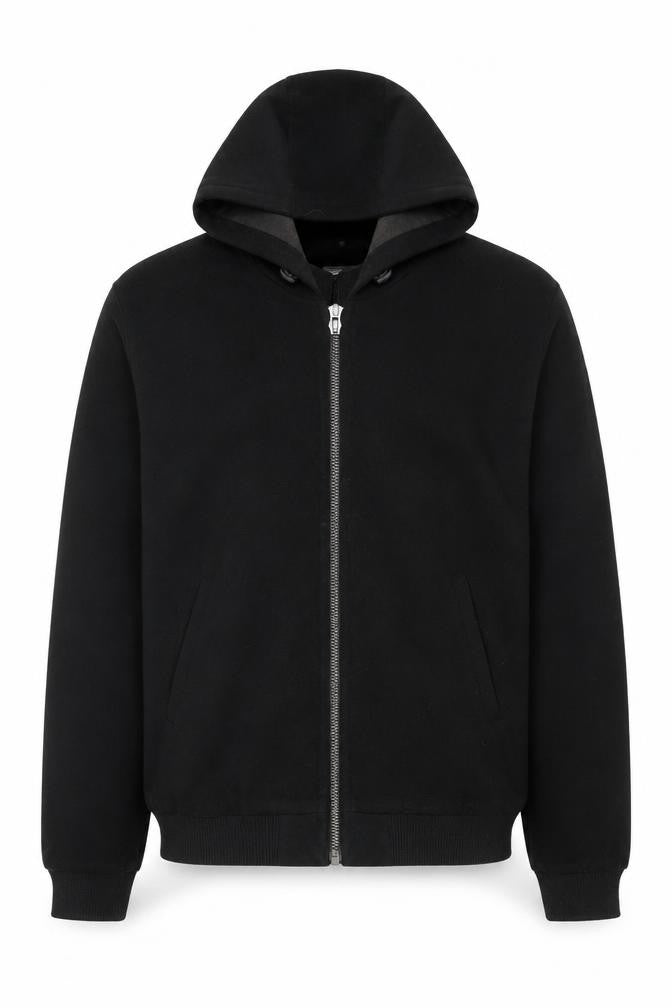 Front view of ASOS Men's Black XL Hooded Basic Jacket 42-44"