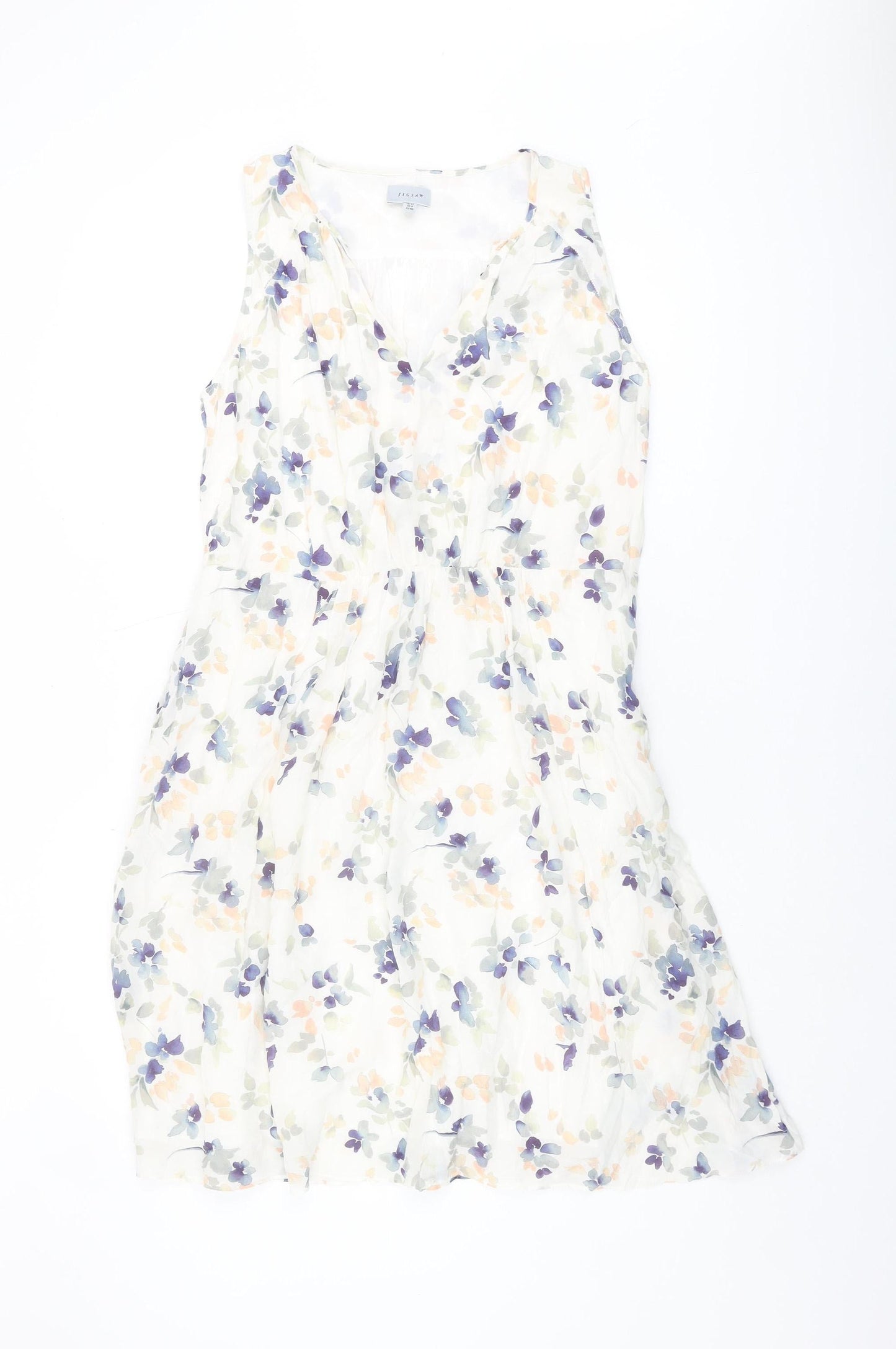 Jigsaw Women's Floral Dress Multicoloured Size 12 Casual