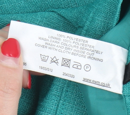EWM Women's Green Flare Midi Skirt Size 12
