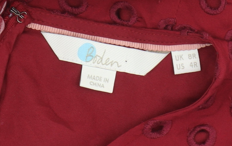 Boden Women's Red Knee Length Shift Dress Size 8