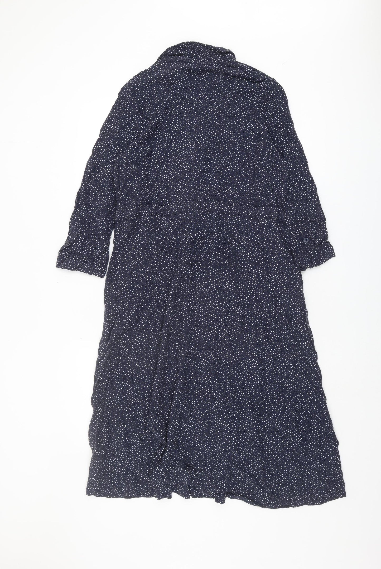 Joules Women Blue Polka Dot Shirt Dress UK 12