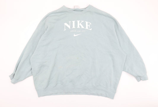 Nike Men's Blue Pullover Sweatshirt, L, Graphic Print