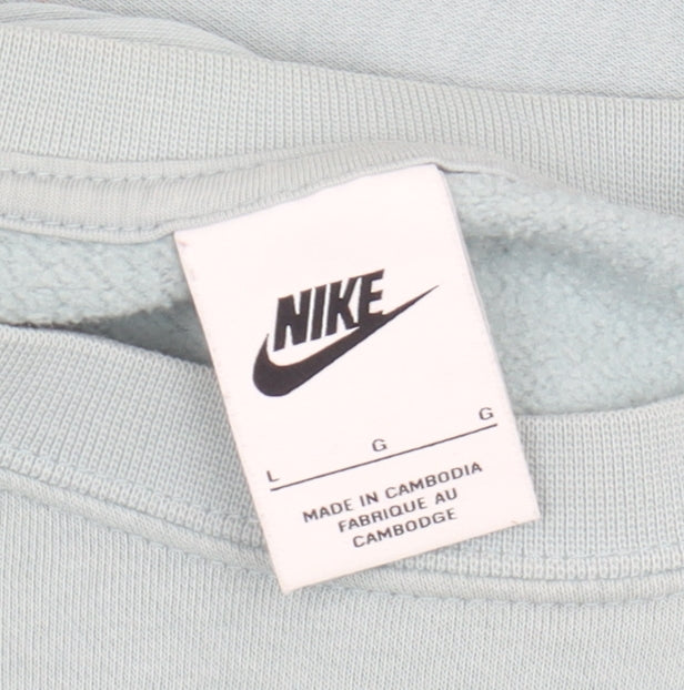 Nike Men's Blue Pullover Sweatshirt, L, Graphic Print