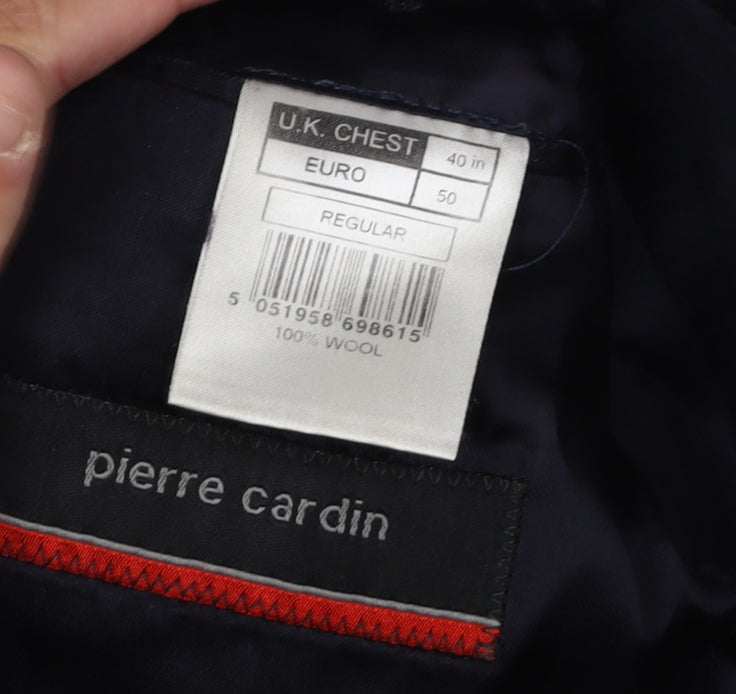 Pierre Cardin Men's Blue Wool Blazer 40 Regular