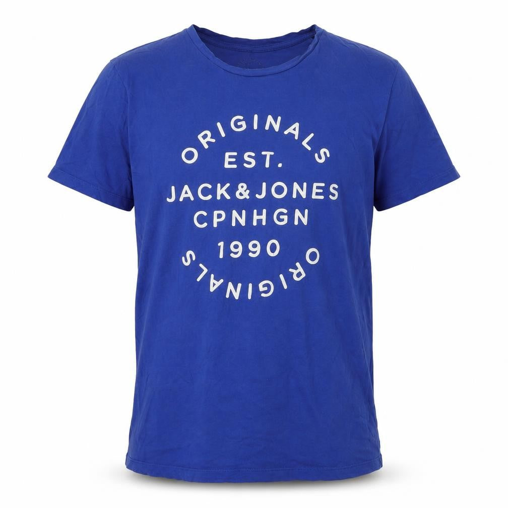 Mens UK Size L JACK & JONES Blue  Cotton T-Shirt