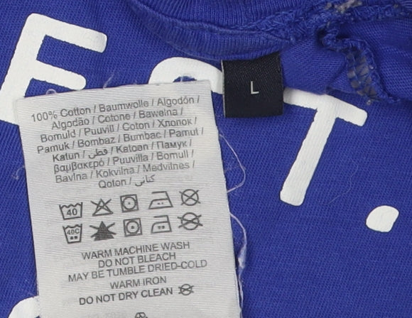 Jack & Jones Men's Blue Graphic Print T-Shirt L