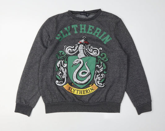 Harry Potter Grey Slytherin Sweatshirt - Size 10 Unisex