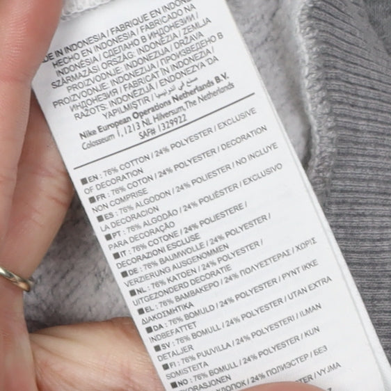 Nike Men's Grey Full Zip Hoodie, Size M