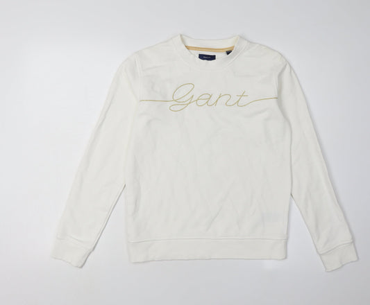 Gant Girls White Pullover Sweatshirt 13-14Y Long Sleeve