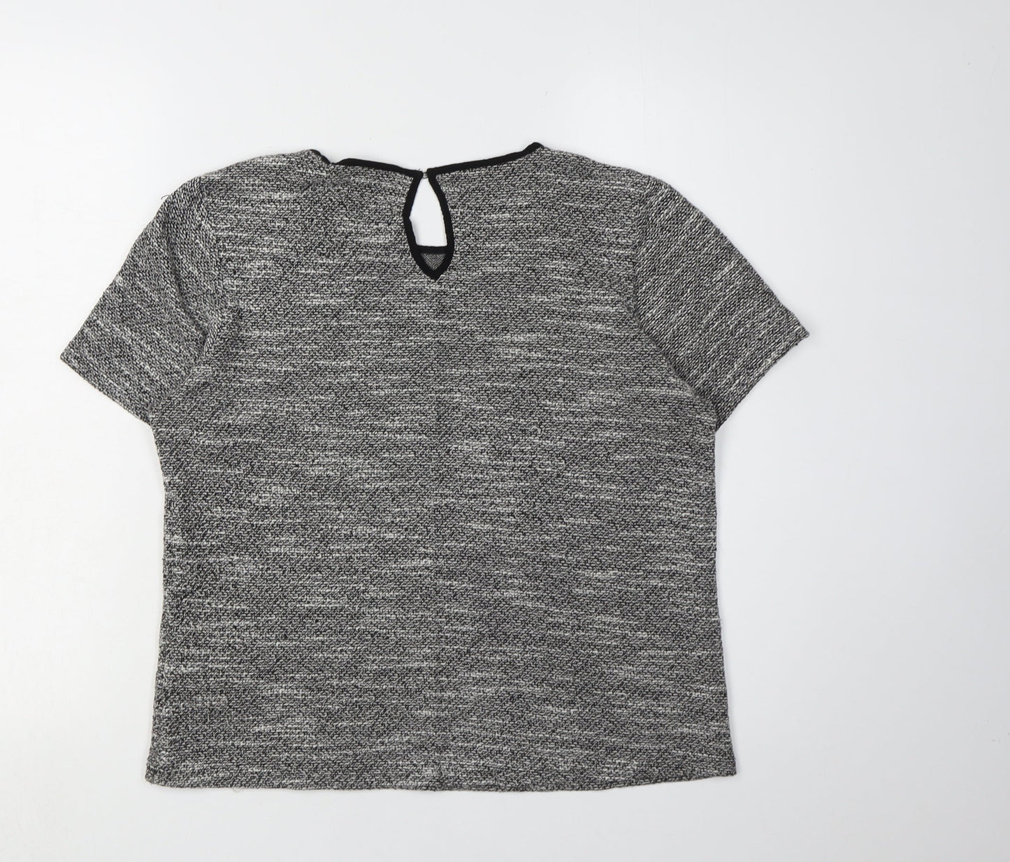 Warehouse Women's Grey Embroidered Top, UK 10