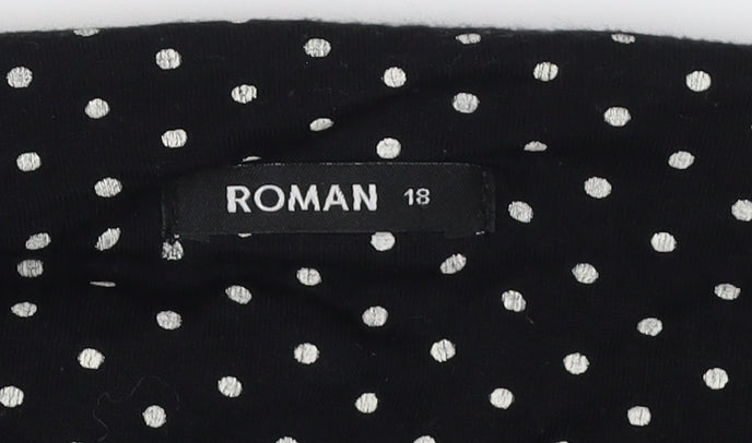 Roman Women's Black Polka Dot Trousers Size 18