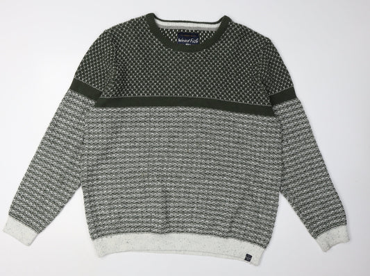 Weird Fish Men's Green Pullover Jumper Size 2XL