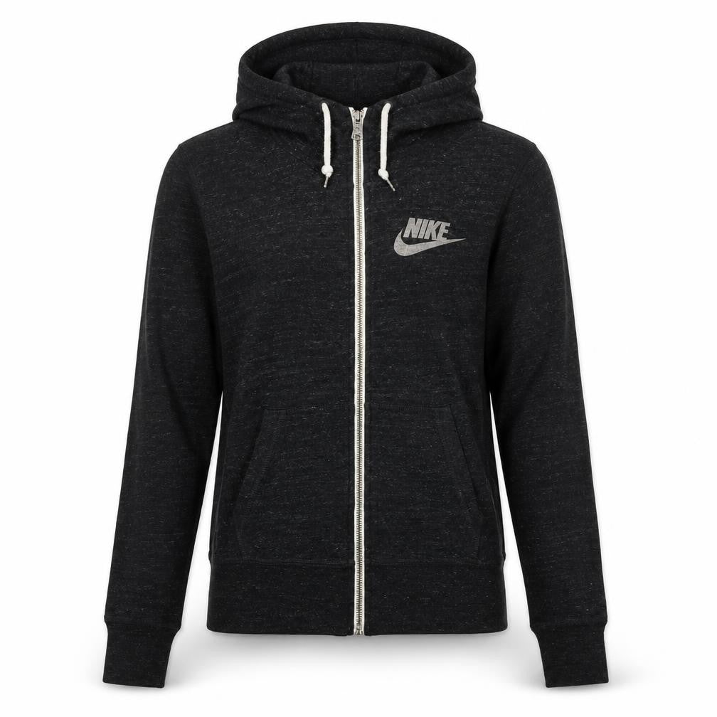 Womens UK XS Regular Nike Black Full Zip Hoodie