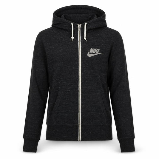 Womens UK XS Regular Nike Black Full Zip Hoodie