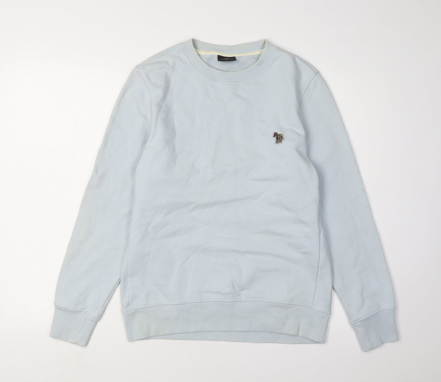 Paul Smith Men's Blue Crew Neck Logo Sweatshirt S