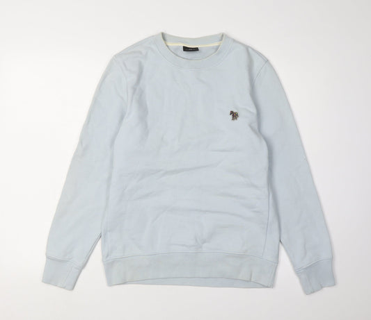 Paul Smith Men's Blue Crew Neck Logo Sweatshirt S